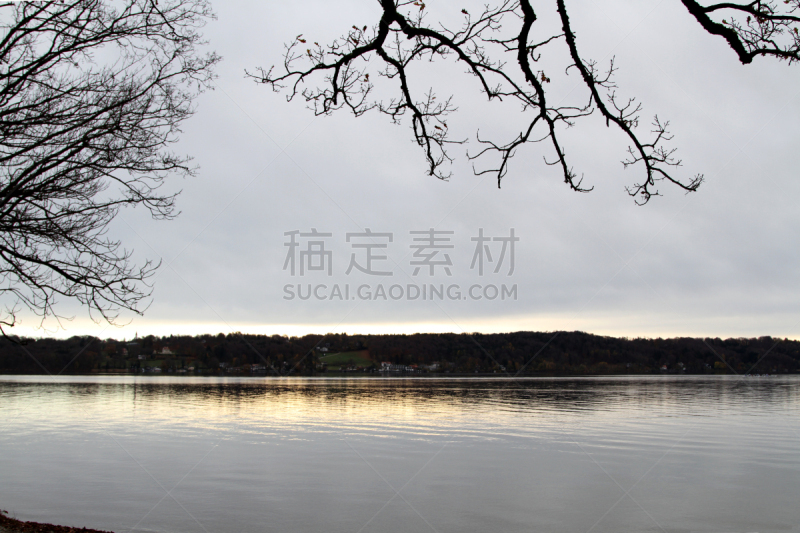 施塔恩贝格湖,斯塔恩博格,自然,旅游目的地,水平画幅,无人,欧洲,户外,湖,山脉
