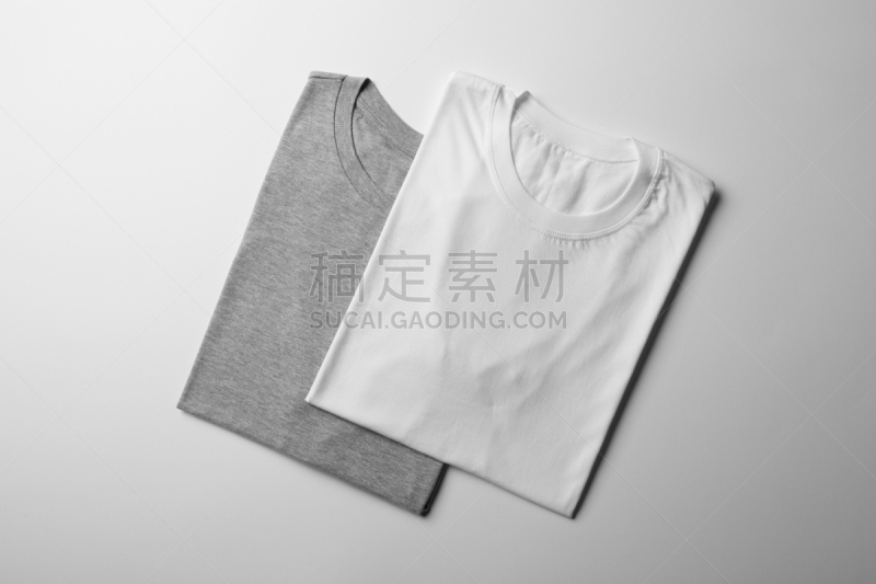 折叠的,t恤,白色,灰色,正下方视角,轻蔑的,英文字母t,男女通用,衣架,正面视角