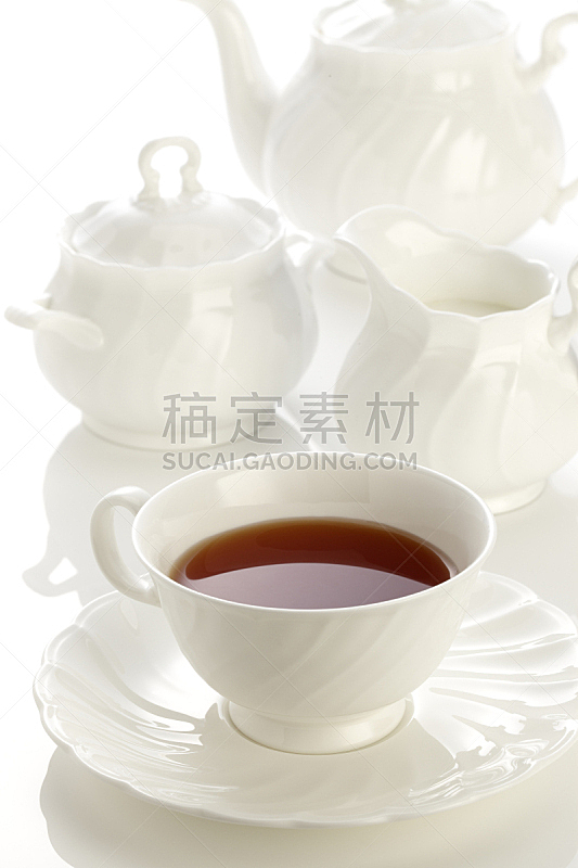 下午茶,白色,瓷器,红茶,餐具,垂直画幅,空白的,留白,早餐,无人