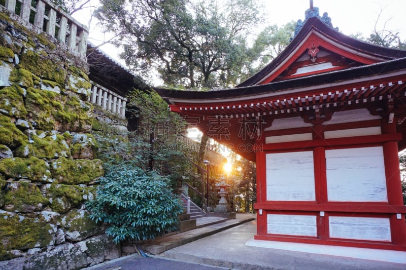 神殿,大门,神社,鸟居,日本之神道教,冈山县,水平画幅,建筑,无人,日本