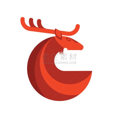 图标,马鹿,圆形,新的,雪,绘画插图,羊年,动物身体部位,哺乳纲,热带气候