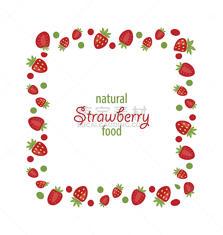 边框,草莓,甜食,垂直画幅,贺卡,素食,绘画插图,生食,长方形