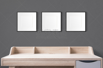 空白的,边框,桌子,工作室,空的,辛勤工作,墙,黑色,办公室,水平画幅