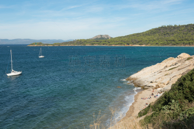 波克罗勒岛,岛,海湾,自然美,法国,船,海岸线,背景,夏天,户外