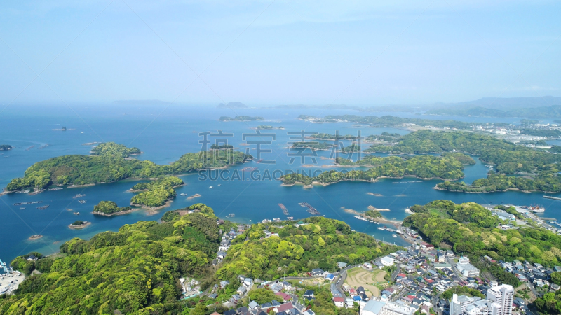 岛,地形,九十九群岛,佐世保,长崎,天空,里山,水平画幅,无人,夏天