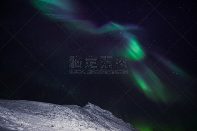 天空,星星,月亮,北极光,山,朗伊尔城,挪威,北极,南极洲,斯瓦尔巴德群岛
