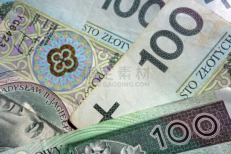 波兰兹罗提,季后赛,100号,股市和交易所,储蓄,水平画幅,银行,符号,特写,商业金融和工业
