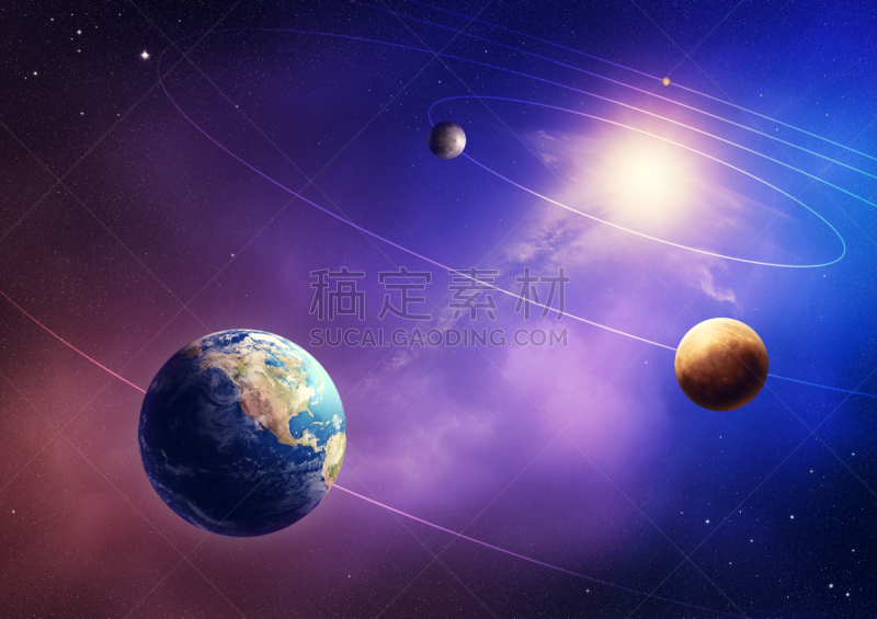 太阳系,行星,里面,星系,水平画幅,形状,轨道运行,无人,科学,星云