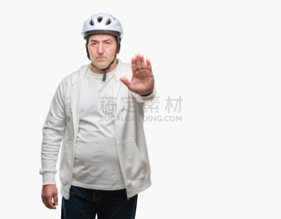 信心,男性美,做手势,认真的,老年人,手掌,面部表情,骑自行车,男人,分离着色