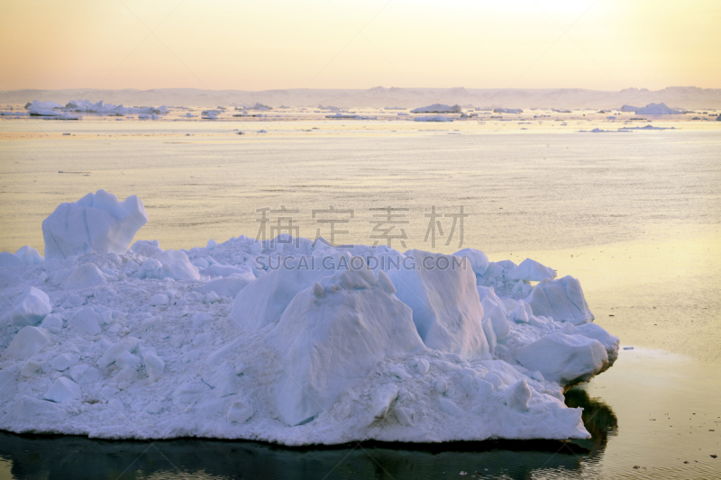 北冰洋,冰山,北极,格陵兰,天空,气候,雪,北美,戏剧性的景观,冬天