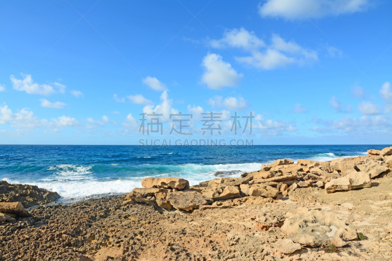 天空,蓝色,黄色,岩石,萨萨里,暗色,云,色彩鲜艳,自然美,海岸线