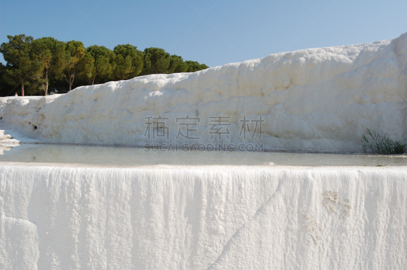 棉花堡,远古的,泉,土耳其,温泉,建筑露台,石灰华池,美,灵感,水平画幅