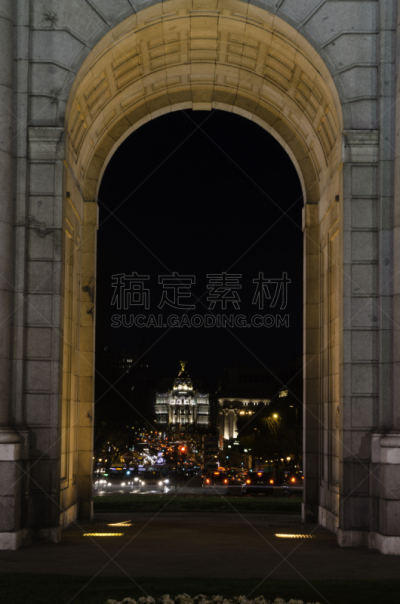 保垒之门,马德里,垂直画幅,度假胜地,符号,旅行者,夏天,户外,大门,建筑业
