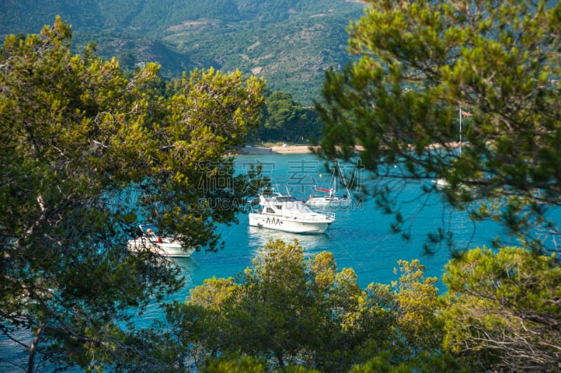 Landscape of the Calanques du Layet in Le Lavandou in the Department Var of the province Provence-Alpes-Cote d´Azur