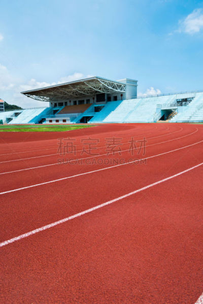 塑胶,田径跑道,红色,学校操场,径赛项目,空的,运动,地板,迅速,看台