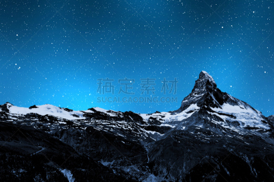 天空,夜晚,马特洪峰,水平画幅,无人,户外,瑞士阿尔卑斯山,山脊,山,阿尔卑斯山脉