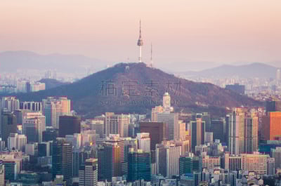 首尔,城市,韩国,江南区,英文字母N,水平画幅,山,夜晚,雪,无人