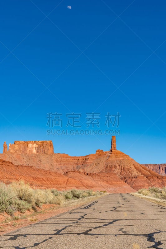 犹他,卡司特峡谷州立公园,地形,户外,彩色背景,蓝色,干的,空的,自然美