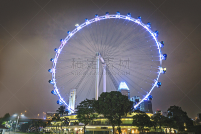 夜晚,新加坡市,天空,留白,车轮,水平画幅,新加坡,云,无人,户外