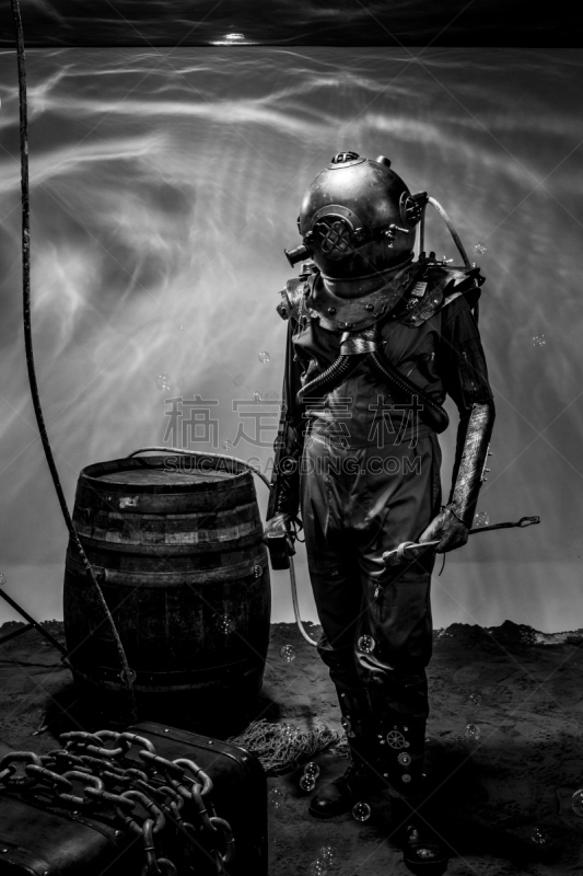 垂直画幅,无人,黄铜,巨大的,南非,潜水服,复古,摄影