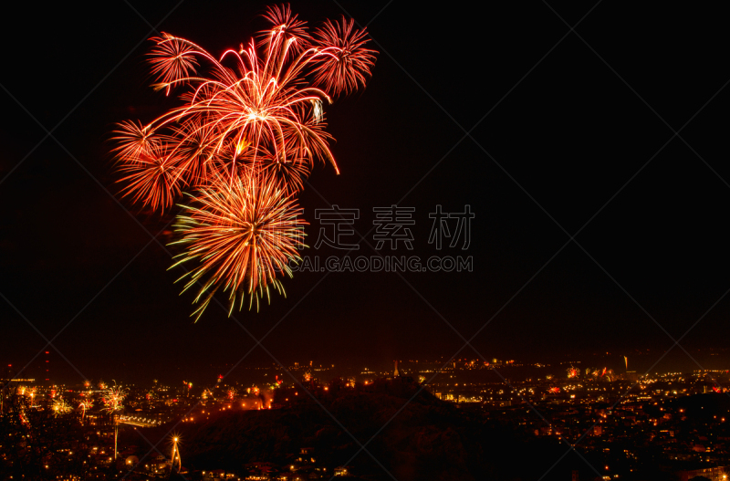 天空,夜晚,焰火,事件,照明设备,新年前夕,数字取景器,杂色的,传统节日,放气的