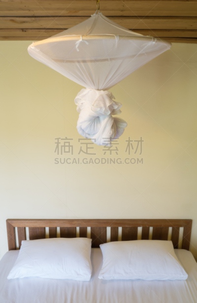 卧室,床,折叠的,在上面,蚊帐,垂直画幅,度假胜地,床垫,泰国,毯子