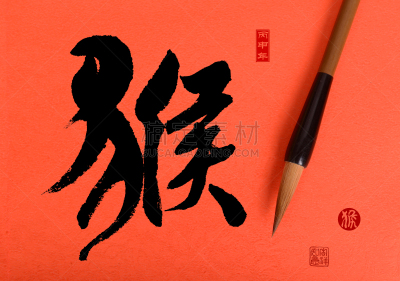 猴年,汉字,2016,住房问题,日文汉字,日文,日语,绘画作品,新的,绘画插图