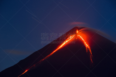 火山,天空,火山渣锥,星星,夜晚,早晨,岩层,火山岩,光,黎明