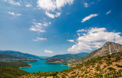 湖,山,塞萨利大区,自然,水,天空,美,水平画幅,绿色,地形