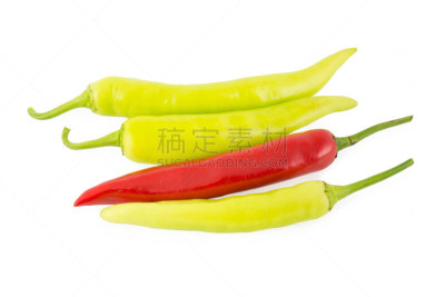 匈牙利椒,hungarian wax辣椒,自然,水平画幅,原始视频,椒类食物,生食,白色背景,香料,背景分离
