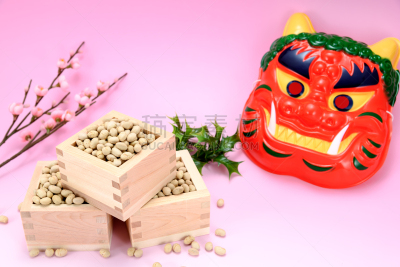 梅花,烤的,冬青树,枡,节分,水平画幅,无人,干的,大豆,魔法符咒