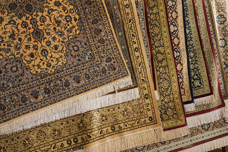 小毯子,地毯,多样,水平画幅,纺织品,无人,手艺,中东,丝绸,彩色图片