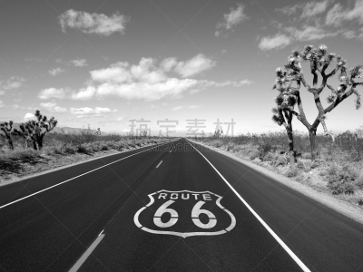 66号公路,莫哈韦沙漠,维克托维尔,巴斯托,数字66,约书亚树,美国,水平画幅,无人,路