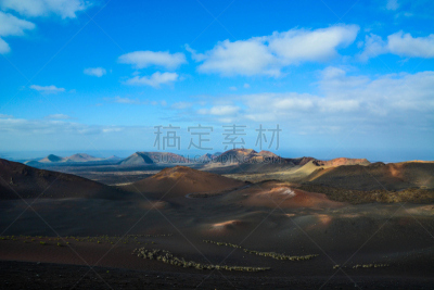 兰萨罗特岛,山,卡门港,timanfaya national park,选择对焦,天空,美,水平画幅,无人,火山地形