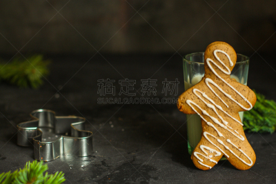 新年前夕,食品,甜点心,姜饼男人,饼干,节日,手艺,背景,庆祝,烘