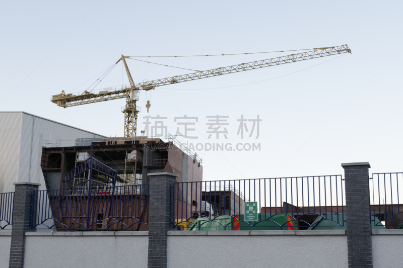 商用码头,脚手架,造船厂,格拉斯哥,起重机,海港,船,传统,商务,高文