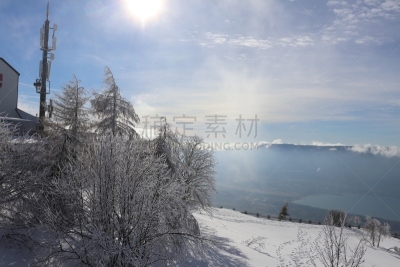 萨瓦,les bauges,艾克斯-累班,法国,风景,冬天,图像,阿尔卑斯山脉,雪,宏伟