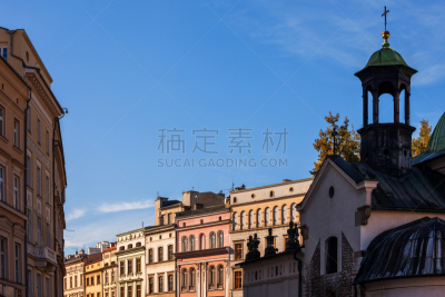 波兰,克拉科夫,古城,欧洲,公寓,建筑外部,古老的,房屋,城镇,图像