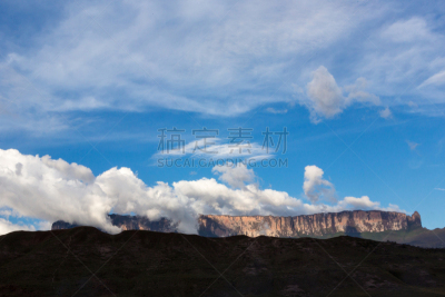 罗赖马山,罗赖马州,平顶山,canaima,委内瑞拉,南美,水平画幅,无人,户外,云景