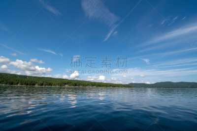 风景,张伯伦湖,水,天空,美,水平画幅,云,无人,夏天,户外
