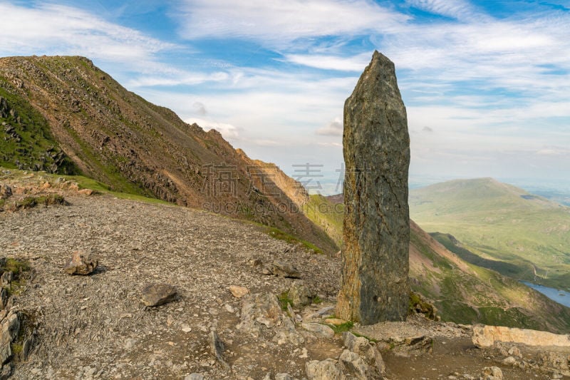 英国,威尔士,史诺顿山,格温内思郡,看风景,云景,草,湖,小路,户外