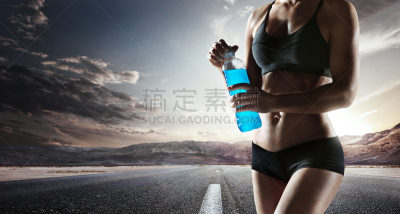 运动,田径运动员,户外,女孩,概念,跑,休息,锻炼