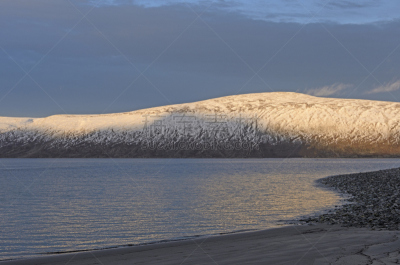 海滩,黄昏,北极,灯开关,高处,美,水平画幅,山,雪,无人