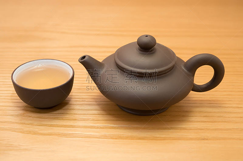 茶壶,木制,茶杯,侧面视角,桌子,下午茶,芳香的,水平画幅,无人,饮料