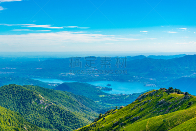 意大利,航拍视角,杜塞尔多夫,奥它湖,浪漫,斯特雷萨镇,著名景点,湖,屋顶,背景