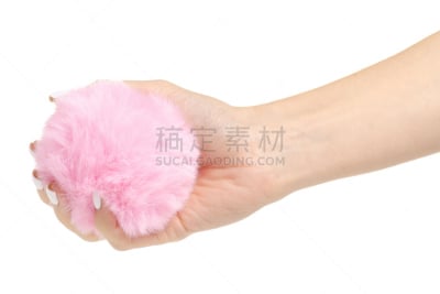 球体,粉色,手,毛皮,华丽的,玫瑰,纹理效果,球,背景分离,纺织品