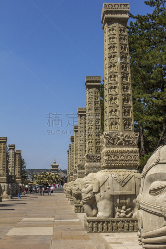 云冈石窟,寺庙,路,大同,洞室,著名景点,中国,2015年,户外,旅行者