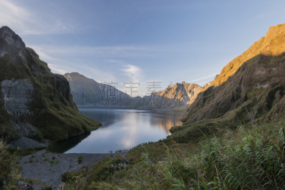 皮纳图博火山,火山湖,环境,灰,吕宋岛,湖,火山碎屑流,岩石,菲律宾,户外