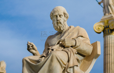 柏拉图,哲学家,雕像,大理石,背景,mithridates vi,柱子,古希腊,纪念碑,天空