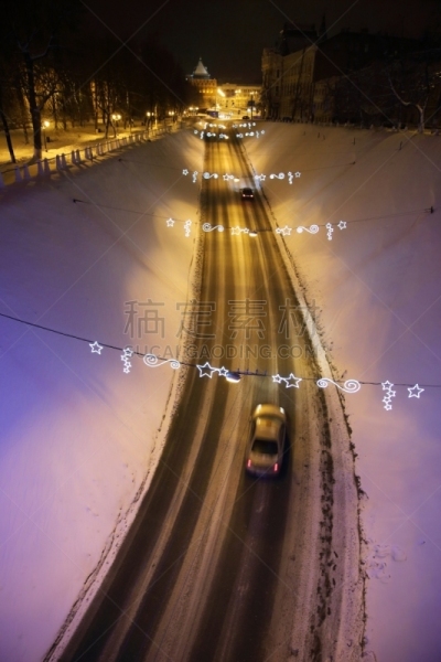 路,花环,垂直画幅,交通,旅游目的地,雪,无人,judy garland,新年